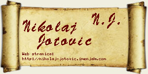 Nikolaj Jotović vizit kartica